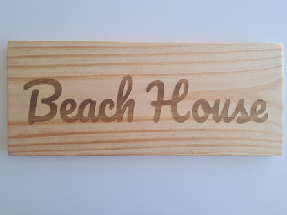 Beach House - Engraved Wall Art - NZ Made