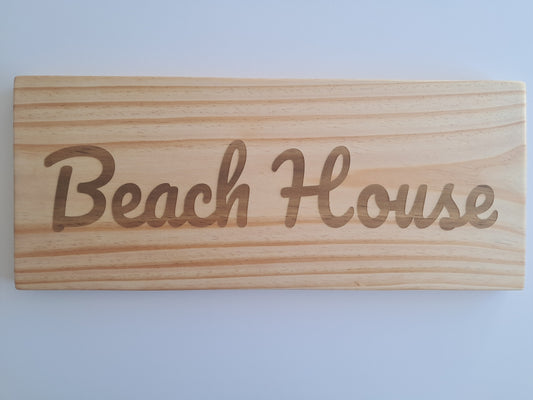 Beach House - Engraved Wall Art - NZ Made
