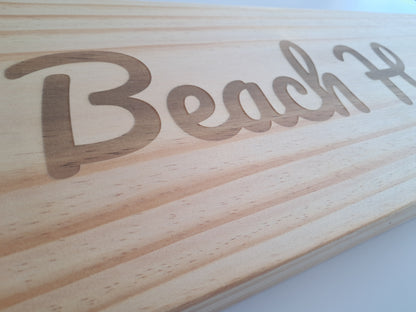 Beach House - Engraved Wall Art - NZ Made