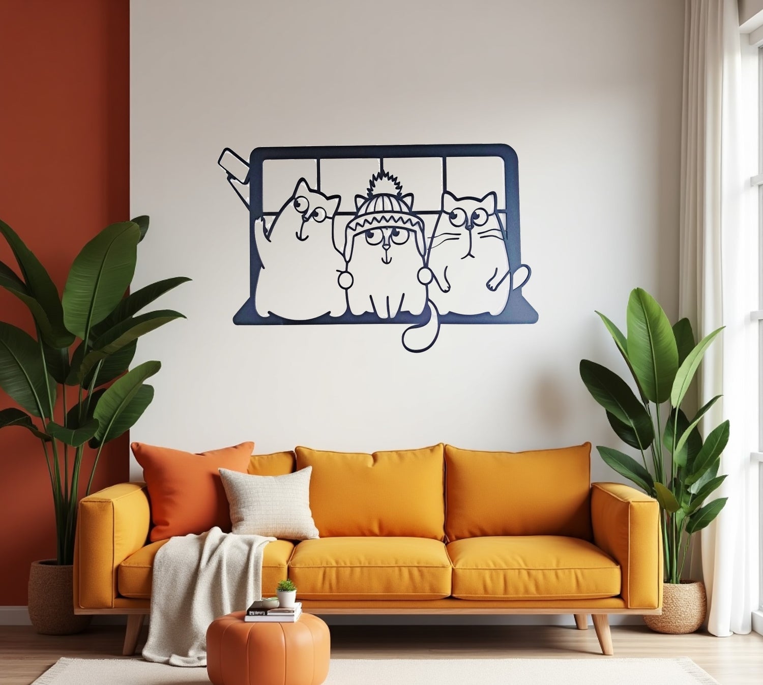 Cat Selfie Time - Laser Cut Wall Art - NZ Made - Urban Vibe Studio