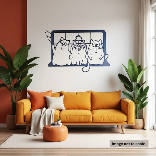 Cat Selfie Time - Laser Cut Wall Art - Urban Vibe Studio