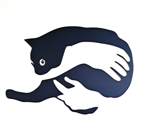 Cat Hug Silhouette - Laser Cut Wall Art - Urban Vibe Studio