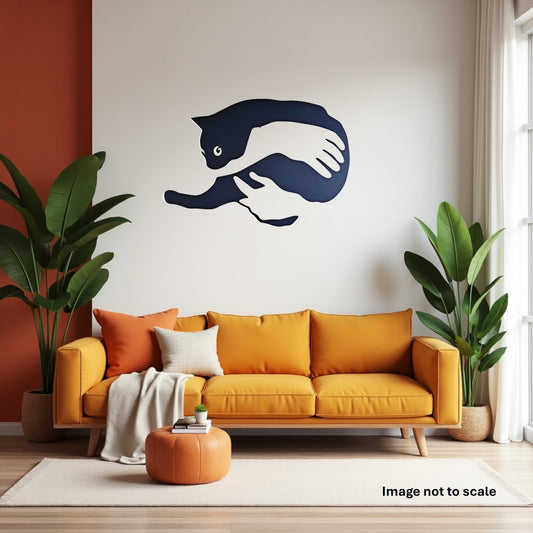 Cat Hug Silhouette - Laser Cut Wall Art - Urban Vibe Studio