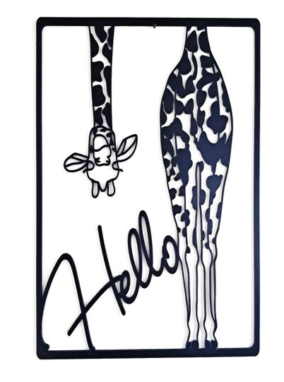 Hello Giraffe - Laser Cut Wall Art - Urban Vibe Studio