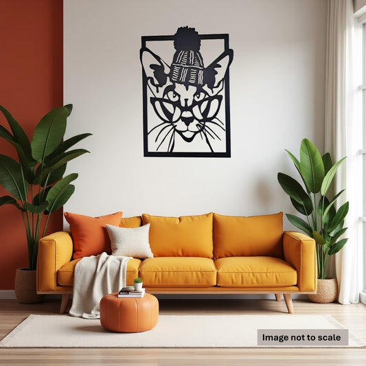 Cool Cat in a Hat - Laser Cut Wall Art - Urban Vibe Studio