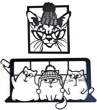 Two Picture Combo - Cool Cats - Laser Cut Wall Art - Urban Vibe Studio