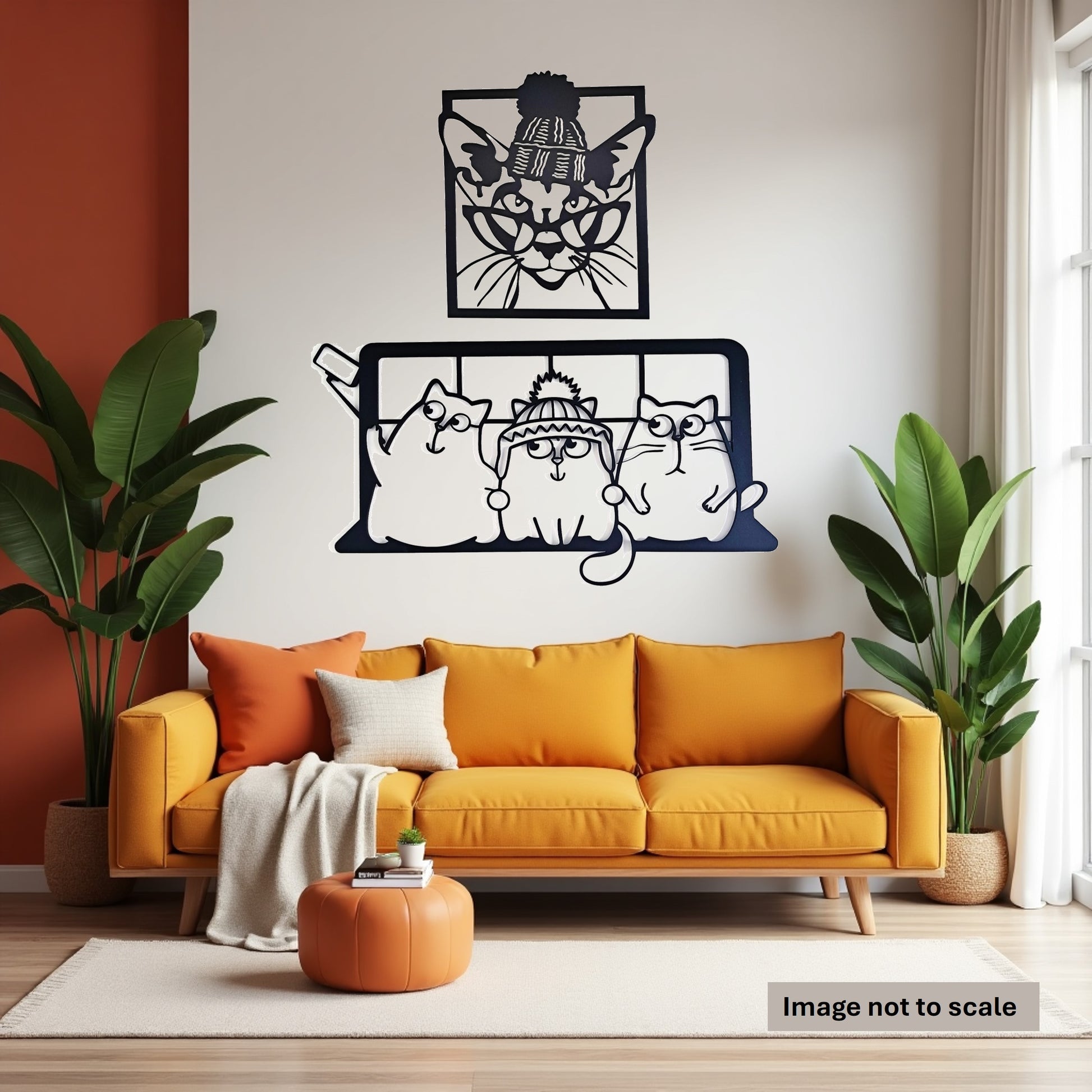 Two Picture Combo - Cool Cats - Laser Cut Wall Art - Urban Vibe Studio