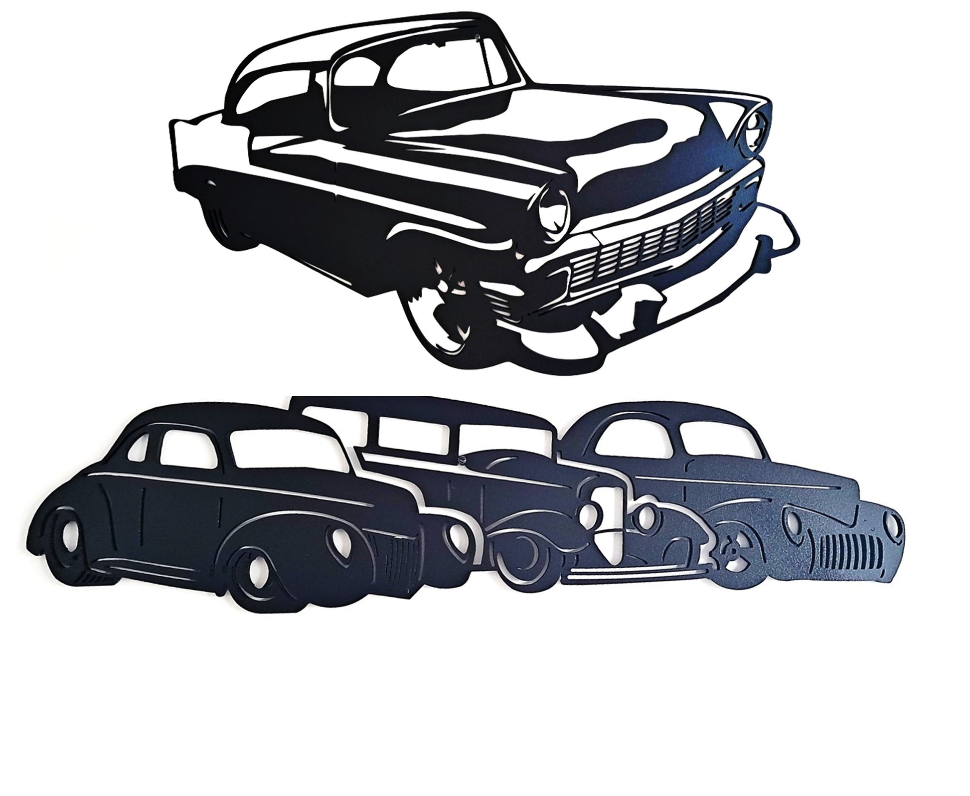 Classic Cars - Two Picture Combo - Laser Cut Wall Art - Urban Vibe Studio