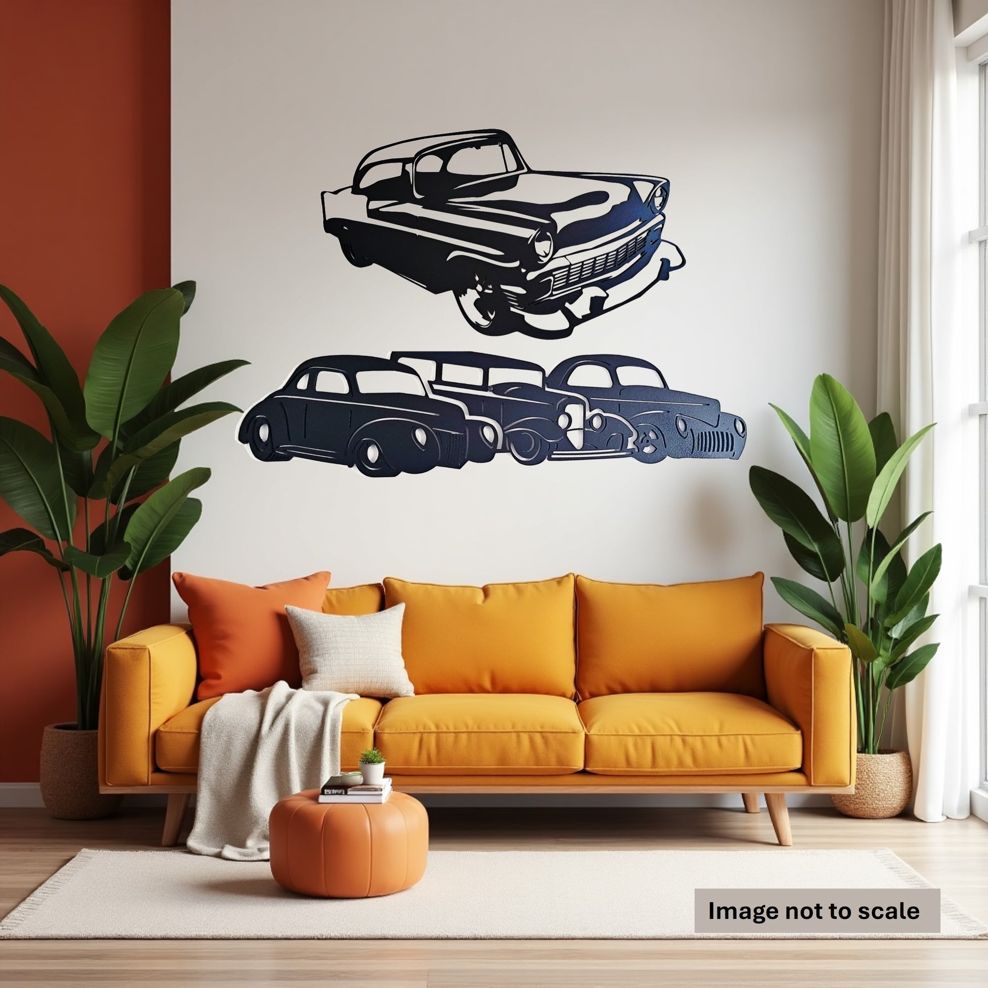 Classic Cars - Two Picture Combo - Laser Cut Wall Art - Urban Vibe Studio