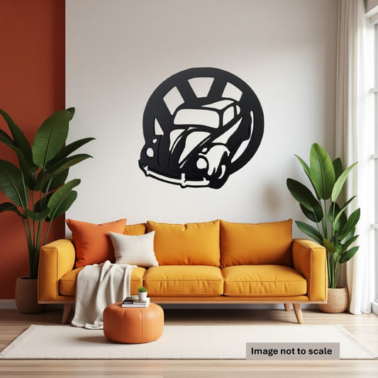 VW Car with Logo - Laser Cut Wall Art - Urban Vibe Studio