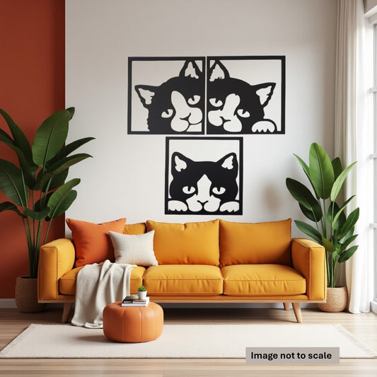 Cute Cat Combo - Laser Cut Wall Art - Urban Vibe Studio