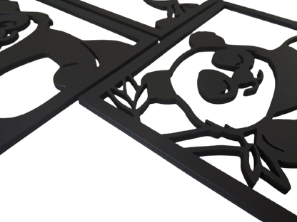 Cute Panda Combo - Laser Cut Wall Art - Urban Vibe Studio