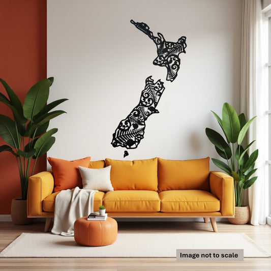 New Zealand Map - Laser Cut Wall Art - Urban Vibe Studio