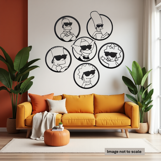 The Simpsons + Bonus Krusty The Clown - Laser Cut Wall Art - Urban Vibe Studio