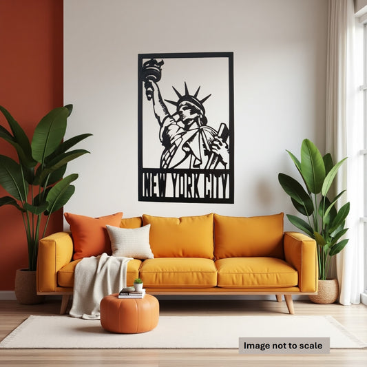 New York City, Statue of Liberty - Laser Cut Wall Art - Urban Vibe Studio