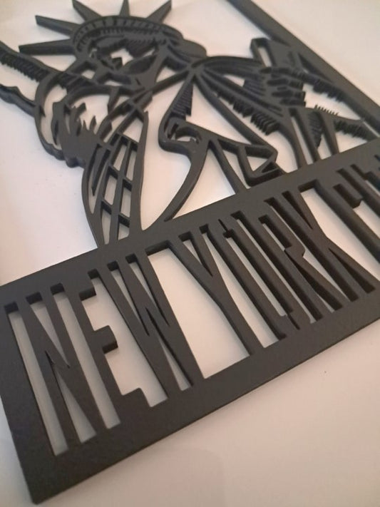 New York City, Statue of Liberty - Laser Cut Wall Art - Urban Vibe Studio