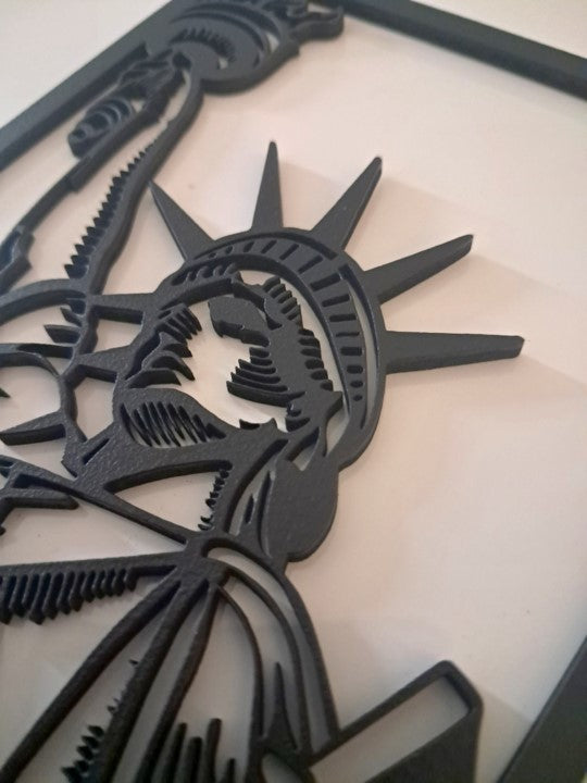 New York City, Statue of Liberty - Laser Cut Wall Art - Urban Vibe Studio