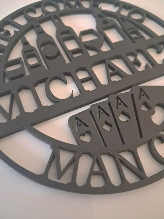 Personalised Man Cave Sign, Laser Cut Wall Art - Urban Vibe Studio