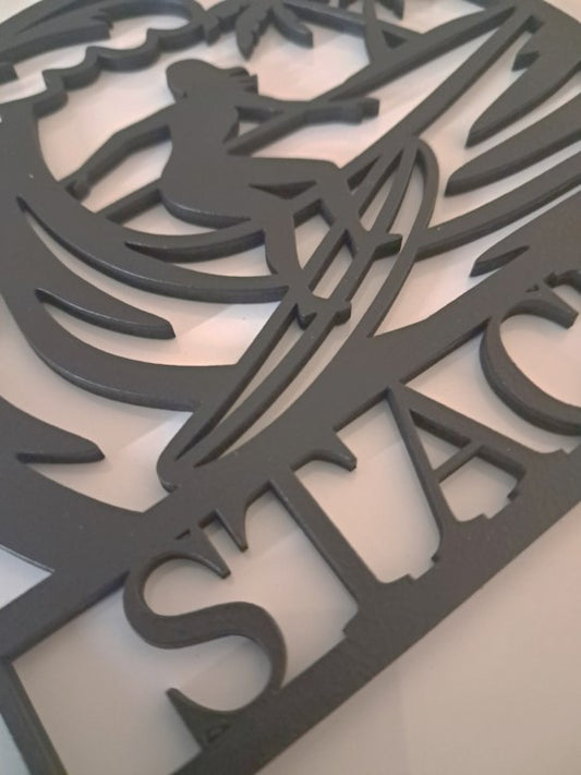 Personalised Girls Surfing Sign, Laser Cut Wall Art - Urban Vibe Studio