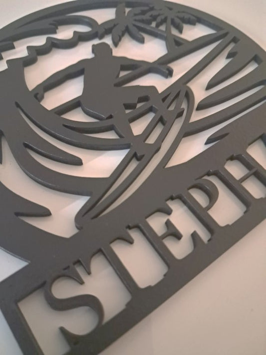 Personalised Guys Surfing Sign - Laser Cut Wall Art - Urban Vibe Studio