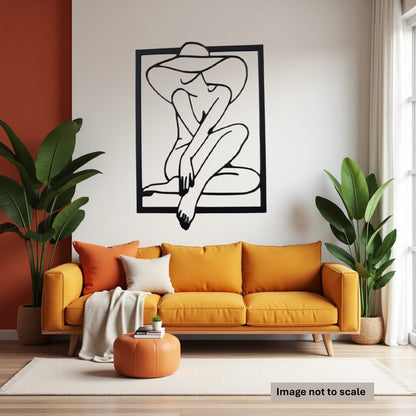 Woman Wearing a Hat Silhouette - Laser Cut Wall Art - Urban Vibe Studio