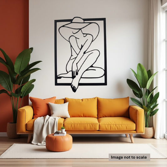 Woman Wearing a Hat Silhouette - Laser Cut Wall Art - Urban Vibe Studio