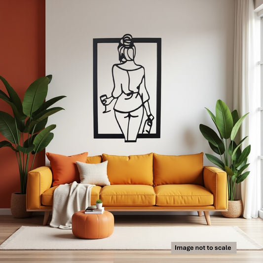 Wine Time Girl - Laser Cut Wall Art - Urban Vibe Studio