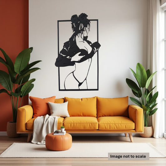 Girl in Leather Jacket - Laser Cut Wall Art - Urban Vibe Studio