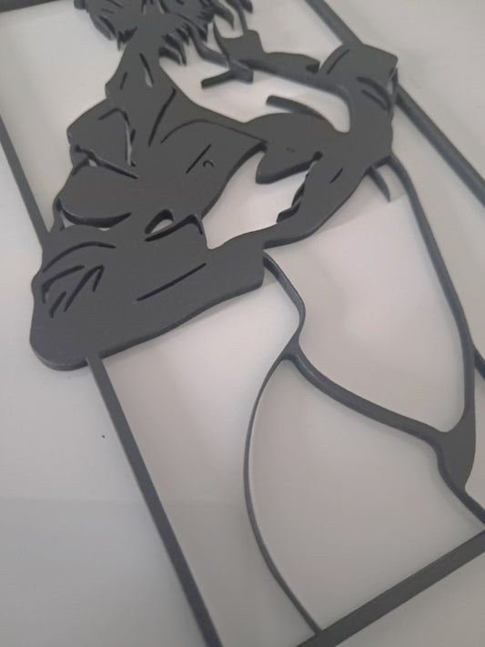 Girl in Leather Jacket - Laser Cut Wall Art - Urban Vibe Studio