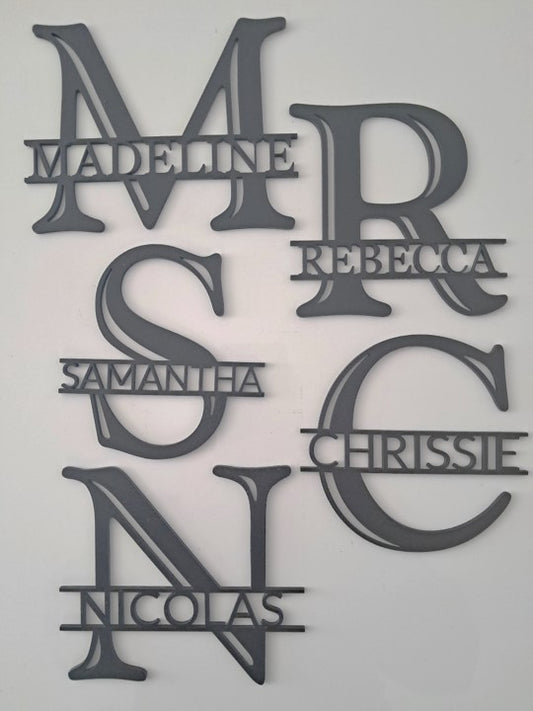 Monogram Letter Personalised with Name - Laser Cut Wall Art - Urban Vibe Studio