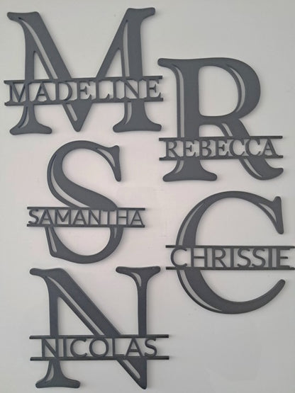 Monogram Letter Personalised with Name - Laser Cut Wall Art - Urban Vibe Studio