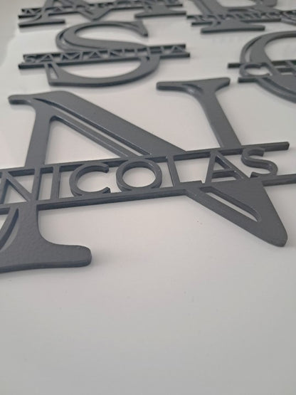 Monogram Letter Personalised with Name - Laser Cut Wall Art - Urban Vibe Studio