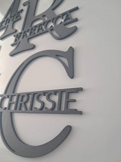 Monogram Letter Personalised with Name - Laser Cut Wall Art - Urban Vibe Studio