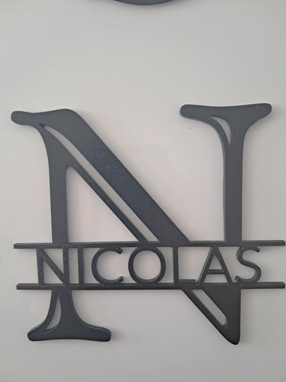 Monogram Letter Personalised with Name - Laser Cut Wall Art - Urban Vibe Studio