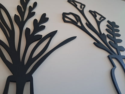 Vase of Flowers Combo - Laser Cut Wall Art - NZ Made