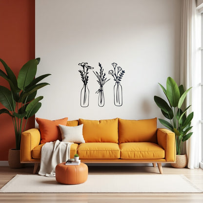Vase of Flowers Combo - Laser Cut Wall Art - NZ Made