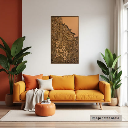 Mandala Guitar - 9 Layer, Laser Cut Wall Art - Urban Vibe Studio