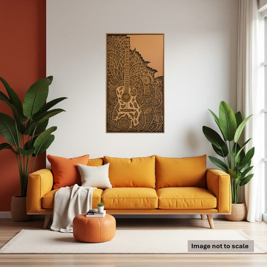 Mandala Guitar - 9 Layer, Laser Cut Wall Art - Urban Vibe Studio