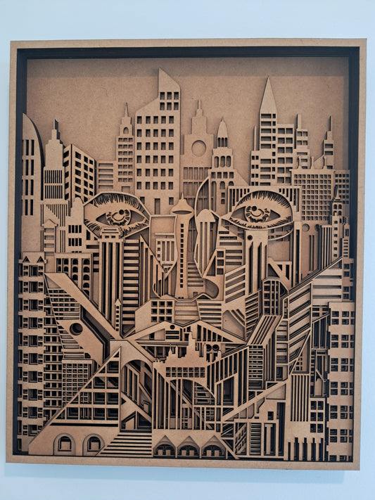 Cities Have Eyes - 10 Layer, Laser Cut Wall Art - Urban Vibe Studio