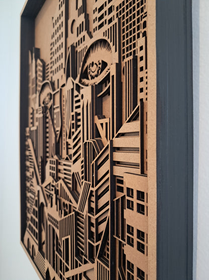 Cities Have Eyes - 10 Layer, Laser Cut Wall Art - Urban Vibe Studio