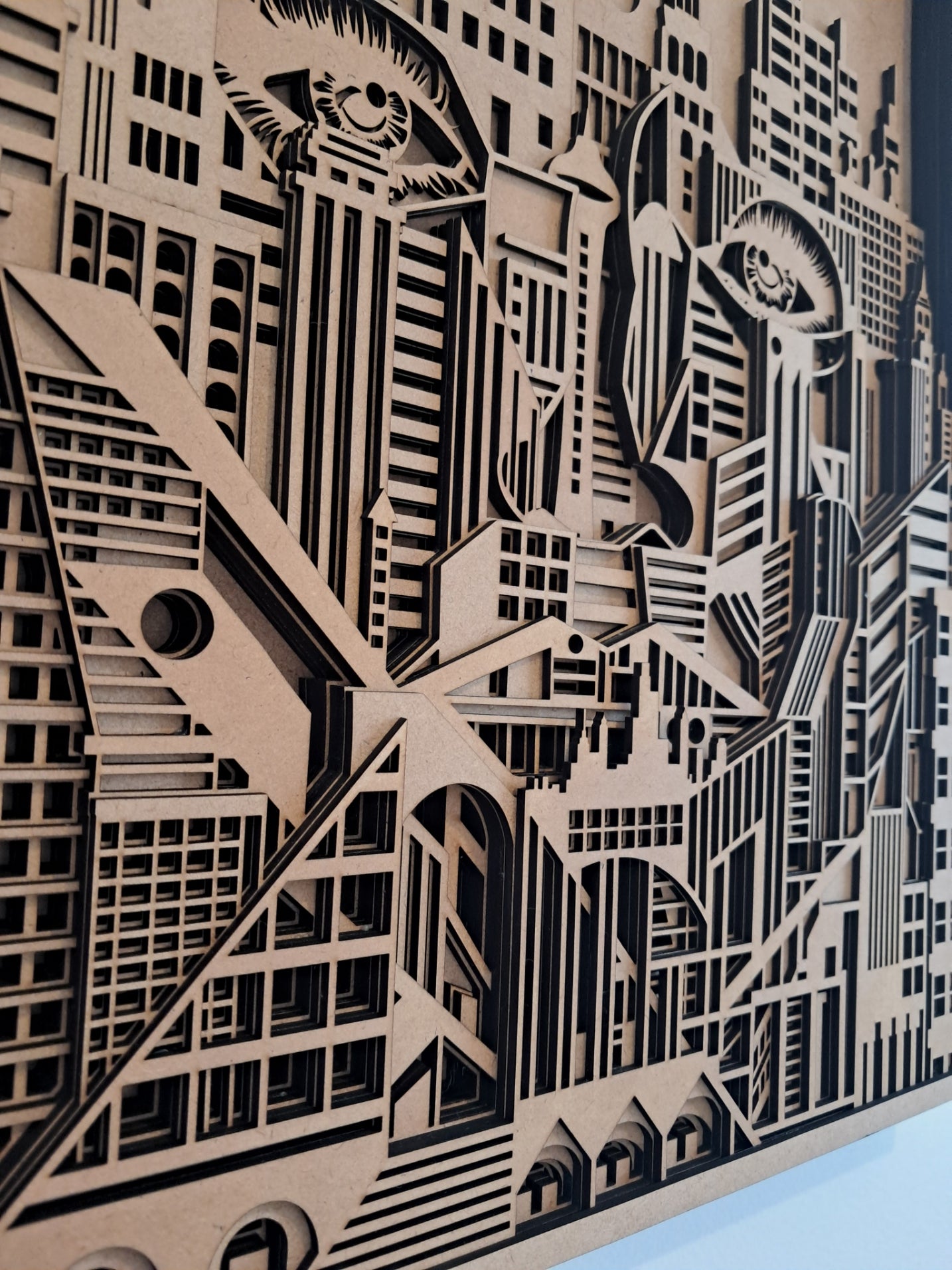 Cities Have Eyes - 10 Layer, Laser Cut Wall Art - Urban Vibe Studio