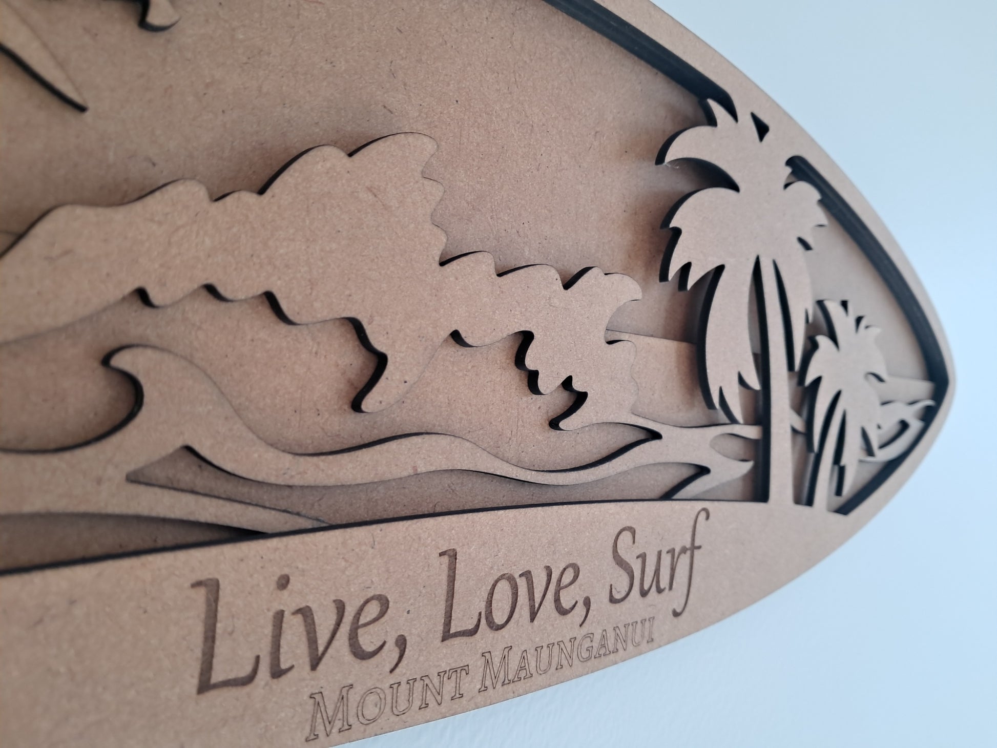 Live, Love, Surf - 4 Layer, Laser Cut Wall Art - Urban Vibe Studio