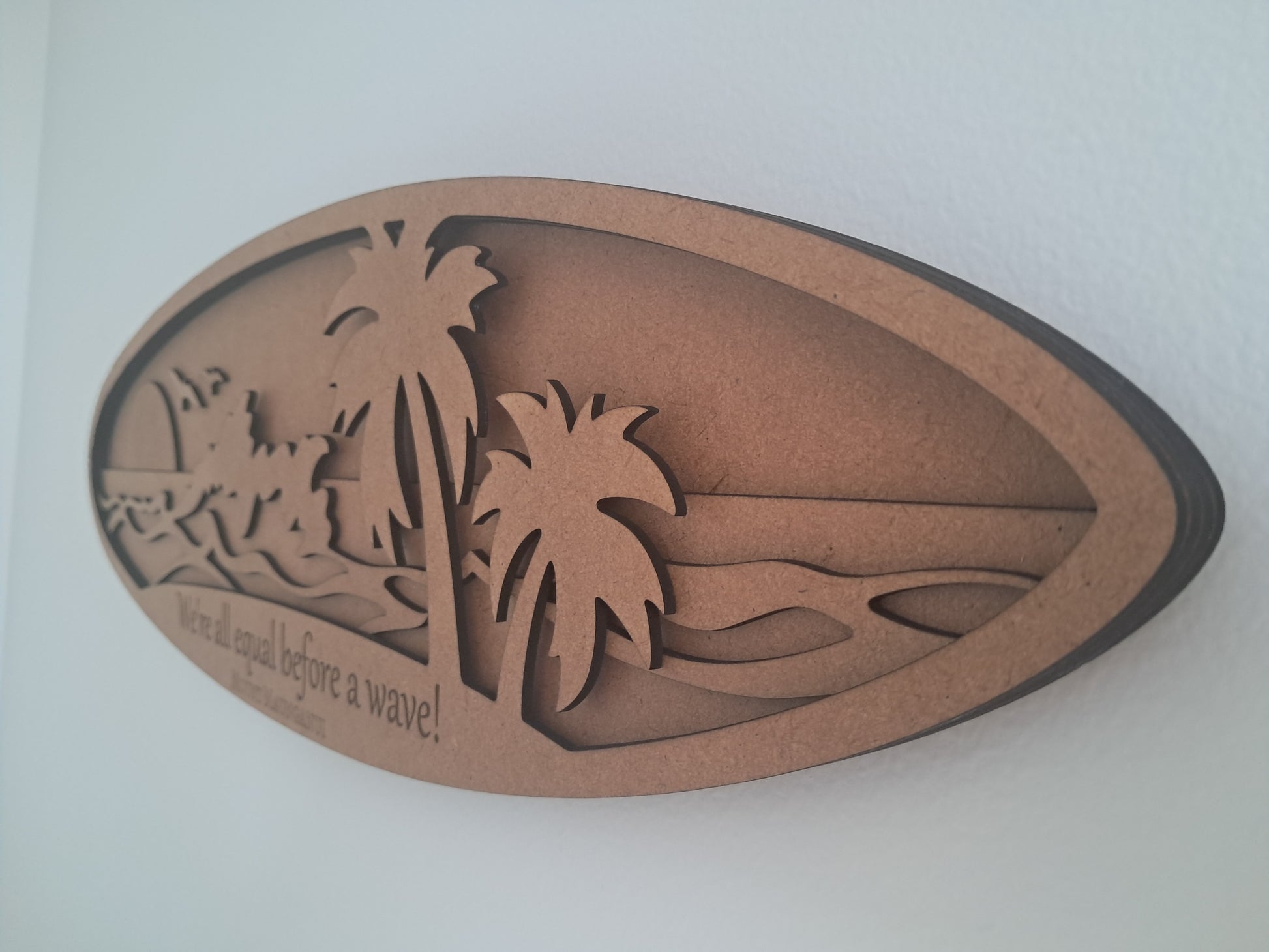 We're all equal before a wave! - 4 Layer, Laser Cut Wall Art - Urban Vibe Studio