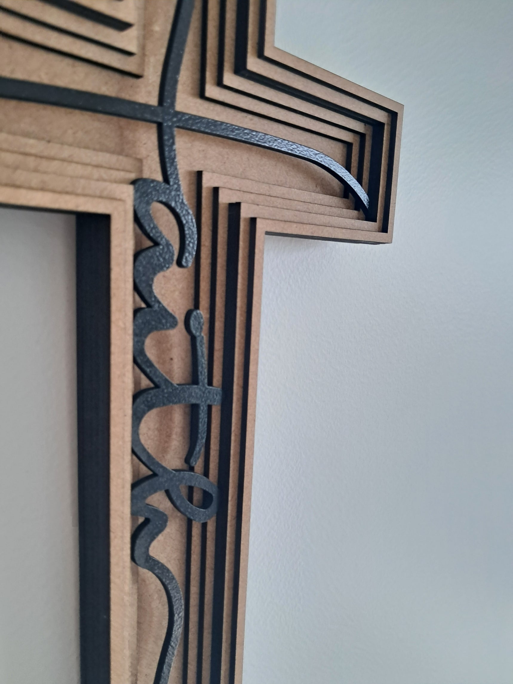Cross  "Faith" - 6 Layer, Laser Cut Wall Art - Urban Vibe Studio
