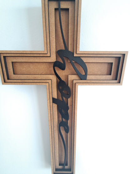 Cross  "Hope" - 6 Layer, Laser Cut Wall Art - Urban Vibe Studio