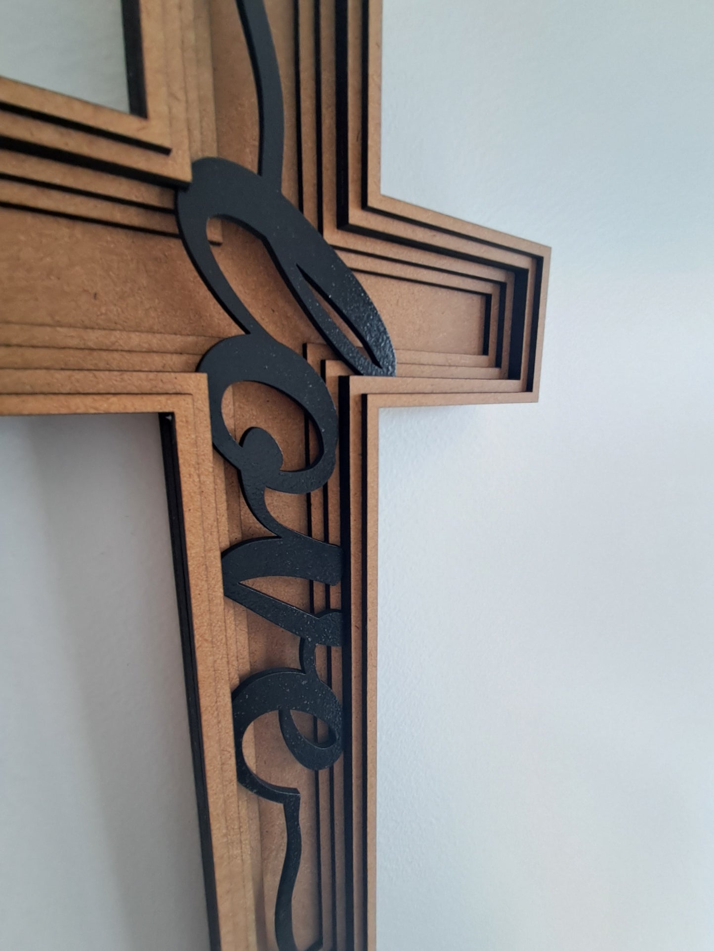 Cross  "Love" - 6 Layer, Laser Cut Wall Art - Urban Vibe Studio