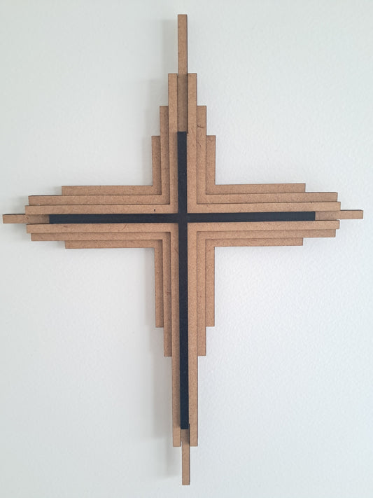 Geometric Cross - 4 Layer, Laser Cut Wall Art - Urban Vibe Studio