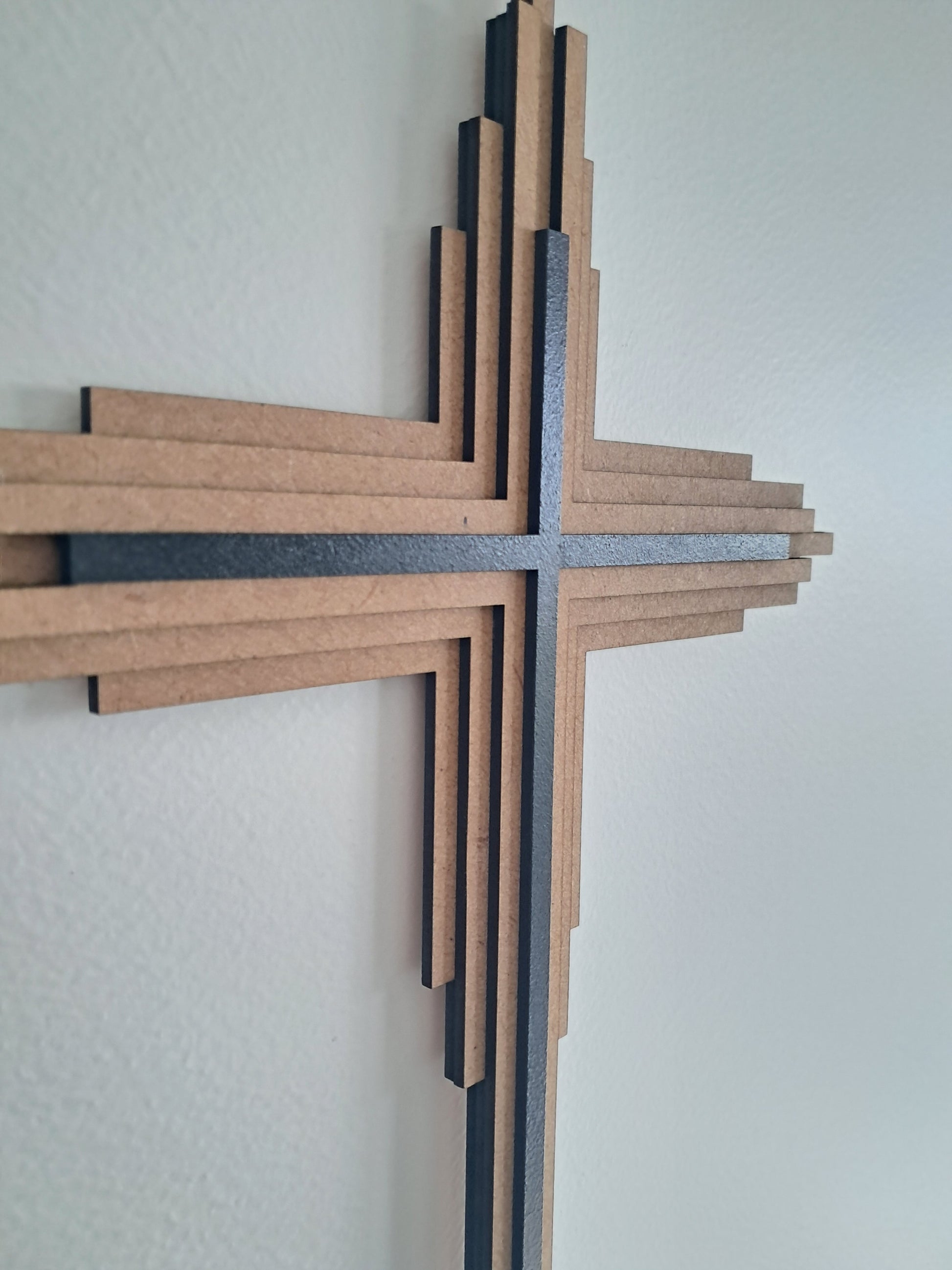 Geometric Cross - 4 Layer, Laser Cut Wall Art - Urban Vibe Studio