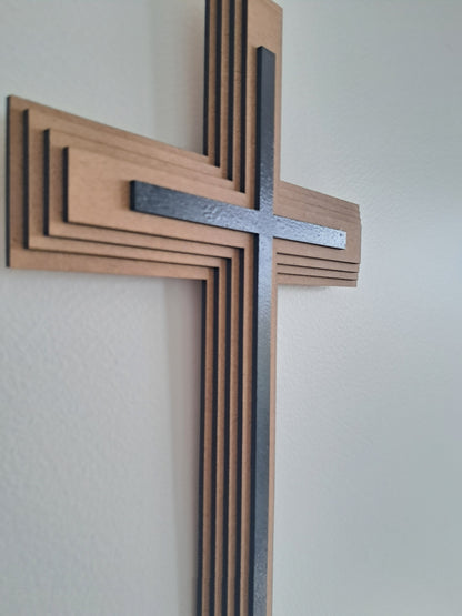 Cross - 5 Layer, Laser Cut Wall Art - Urban Vibe Studio