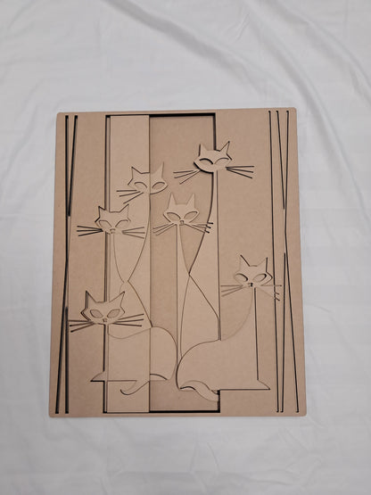 5 Layer, Laser Cut Wall Art "Kit" - Abstract Cat - Urban Vibe Studio